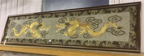 Chinese silk and needlework panel